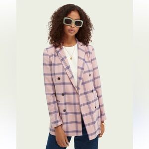 NEW**Scotch & Soda houndstooth double breasted blazer